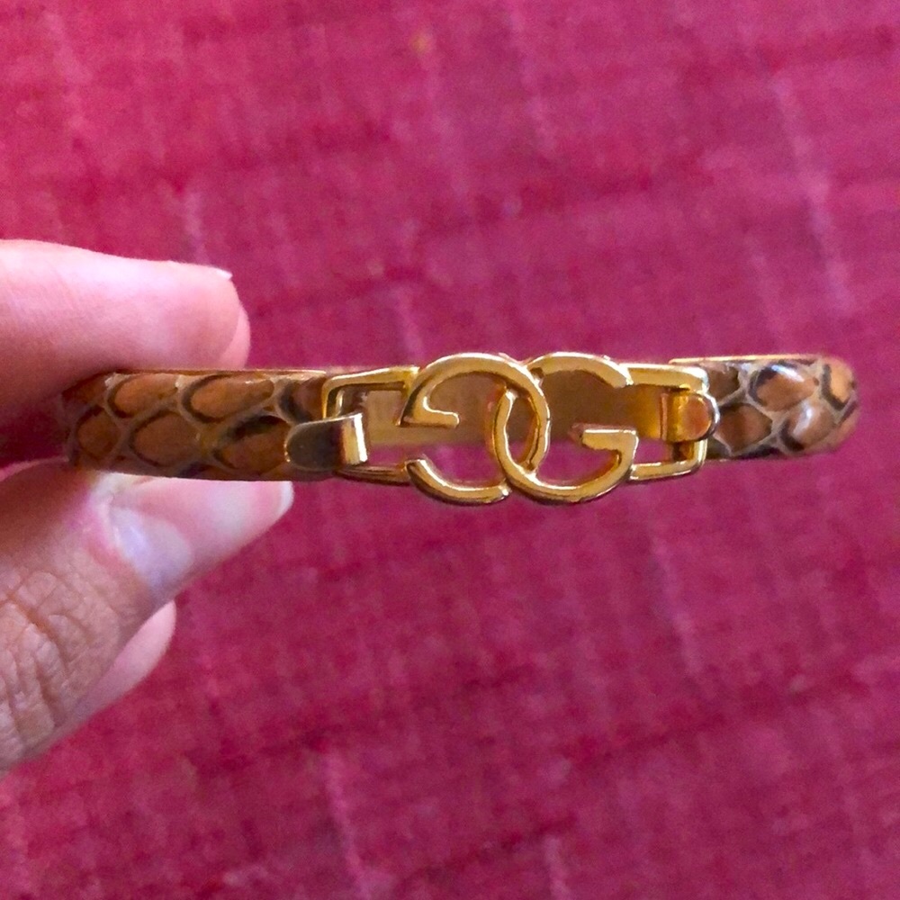 Gucci Reptile Skin Bangle Bracelet